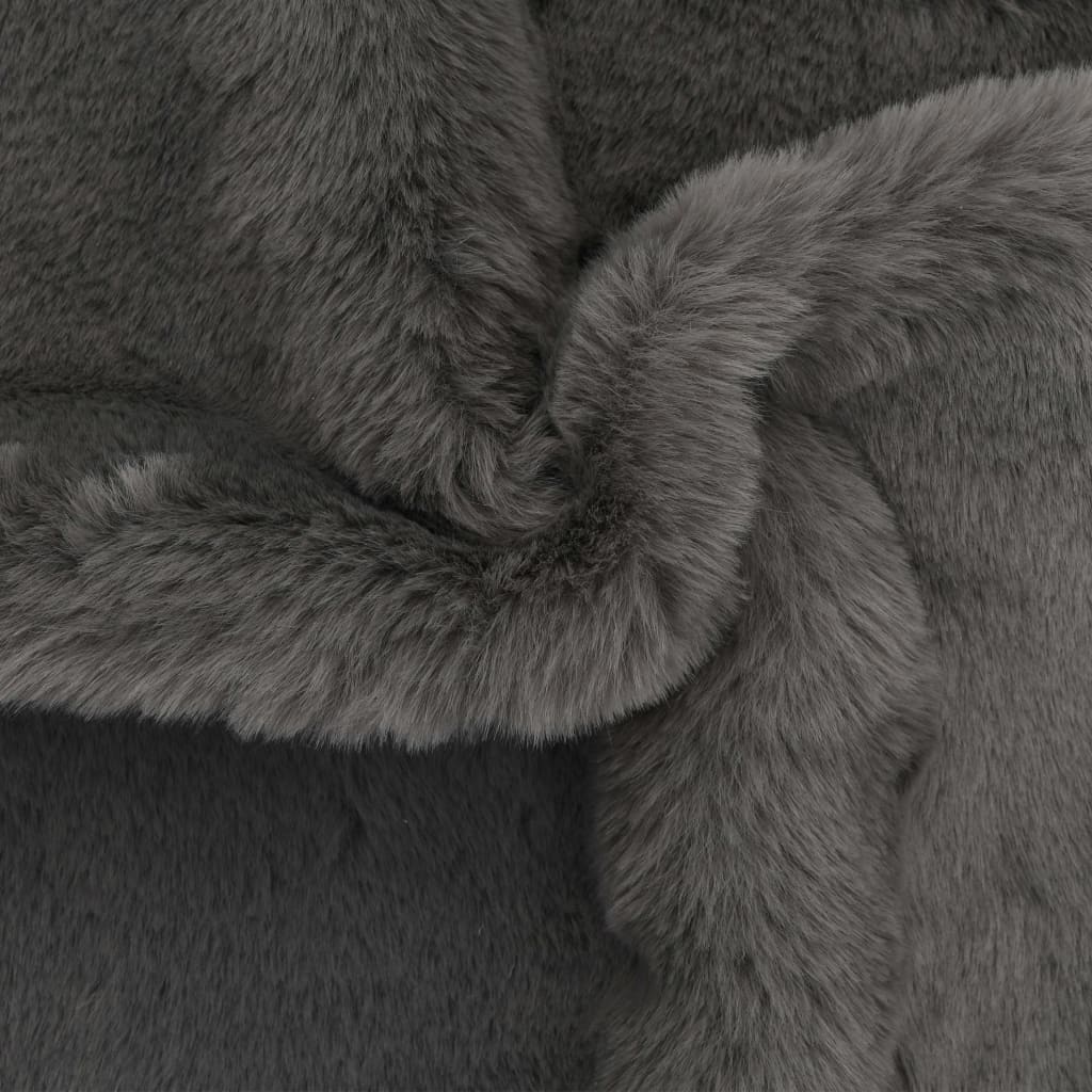 vidaXL Alfombra de pelo sintético de conejo gris oscuro 65x95 cm