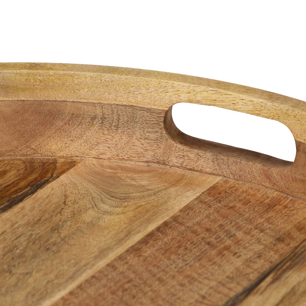 vidaXL Mesa de centro de madera maciza de mango y acero 50x40 cm