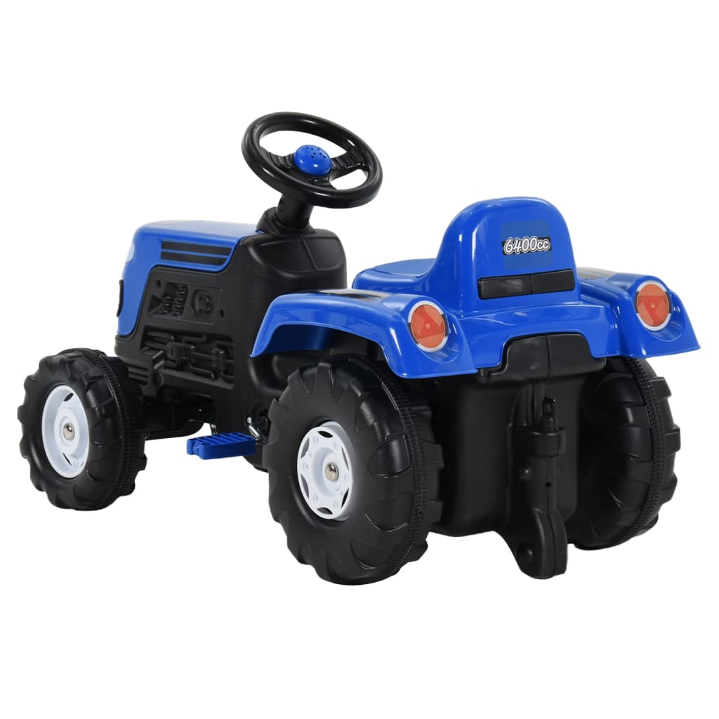 vidaXL Tractor para niños de pedales azul