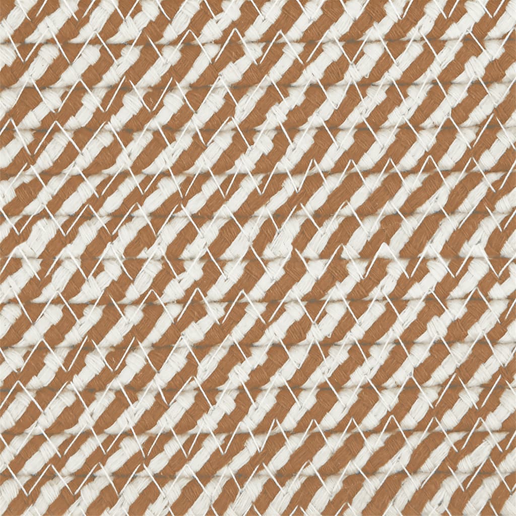 vidaXL Cesta de almacenaje con tapa algodón marrón y blanco Ø37x50 cm