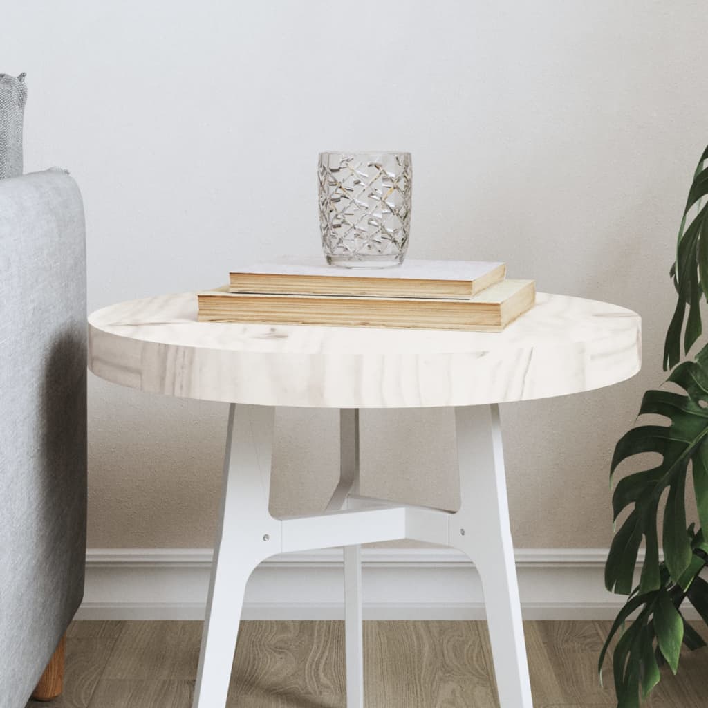 vidaXL Tablero de mesa redondo madera maciza de pino blanco Ø40x3 cm