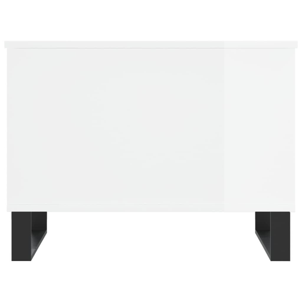 vidaXL Mesa de centro madera contrachapada blanco brillo 60x44,5x45 cm