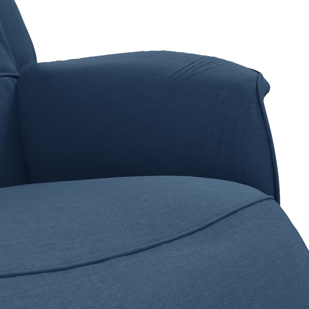 vidaXL Sillón reclinable con reposapiés tela azul