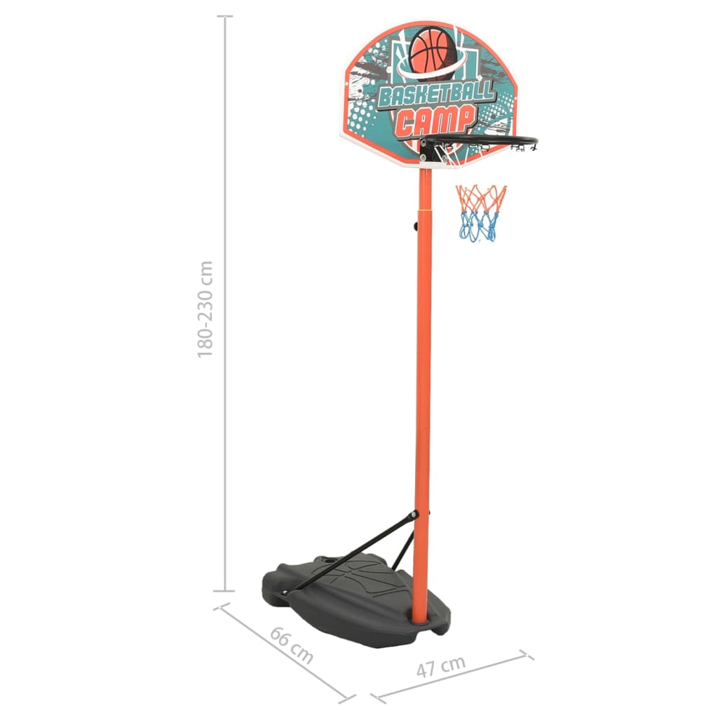 vidaXL Juego de baloncesto portátil ajustable 180-230 cm