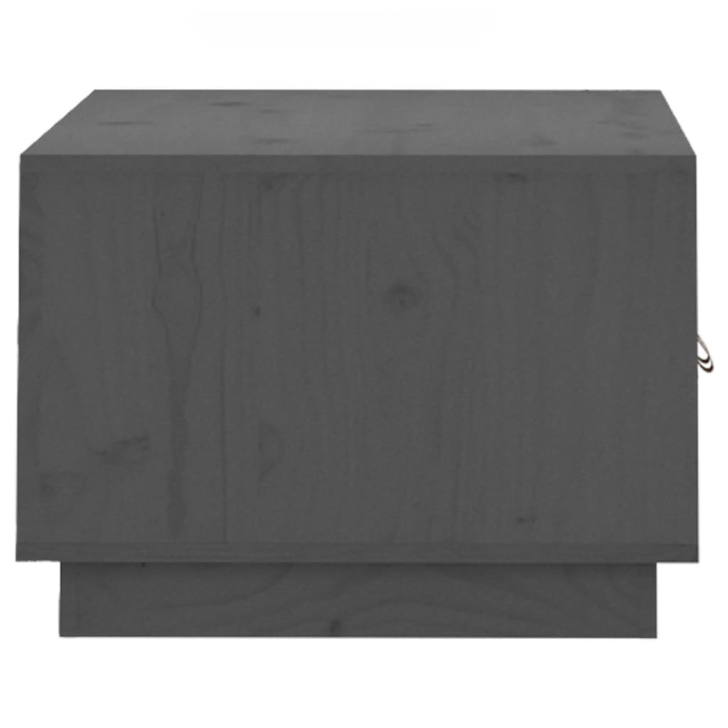 vidaXL Mesa de centro de madera maciza de pino gris 80x50x35 cm