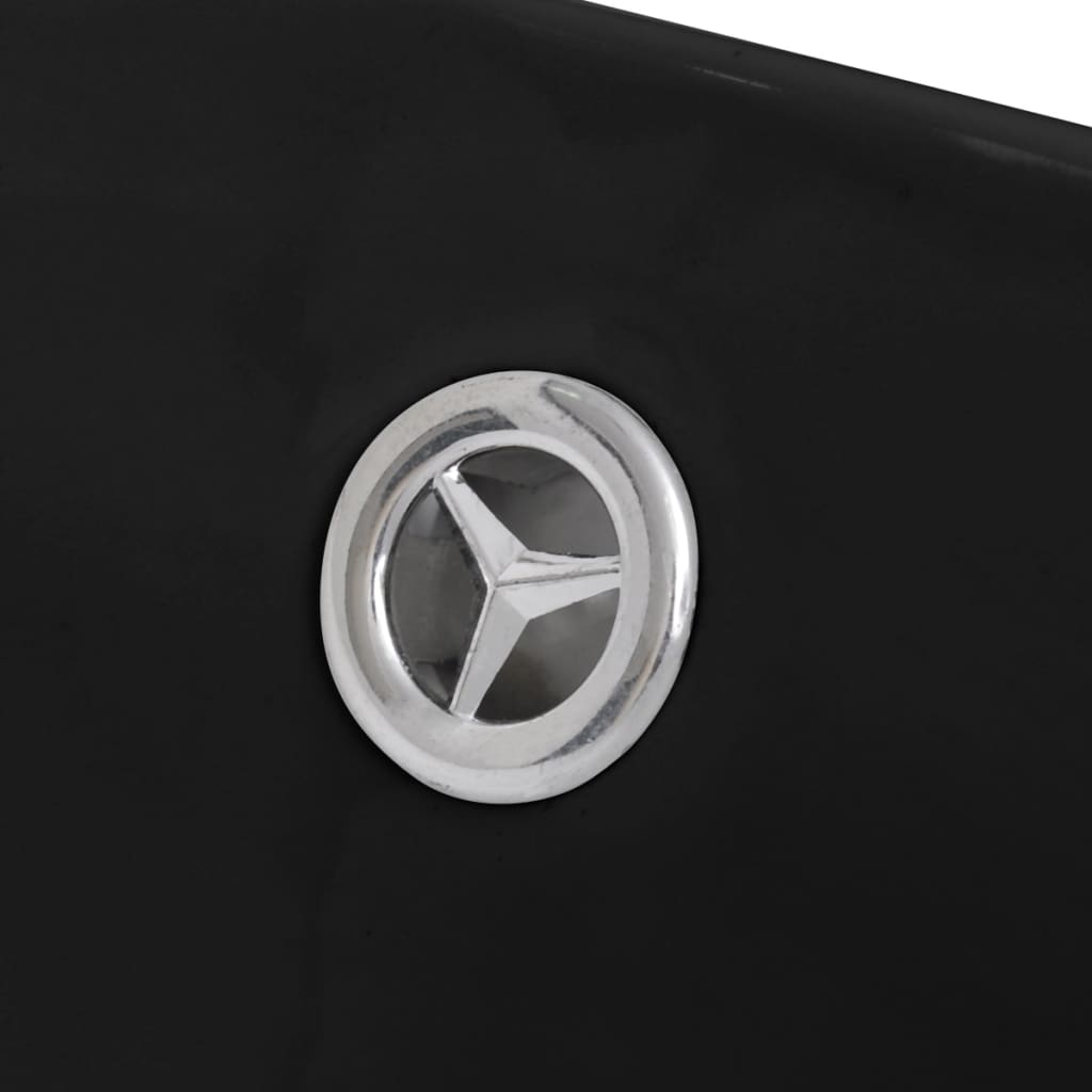Lavabo Oval de cerámica negra de lujo con desagüe, 59 x 38,5 cm