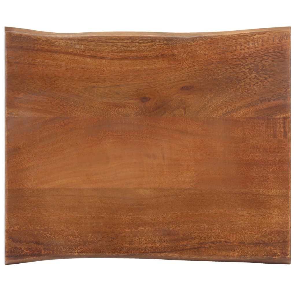 vidaXL Mesa auxiliar madera acacia y hierro fundido marrón 45x35x49 cm