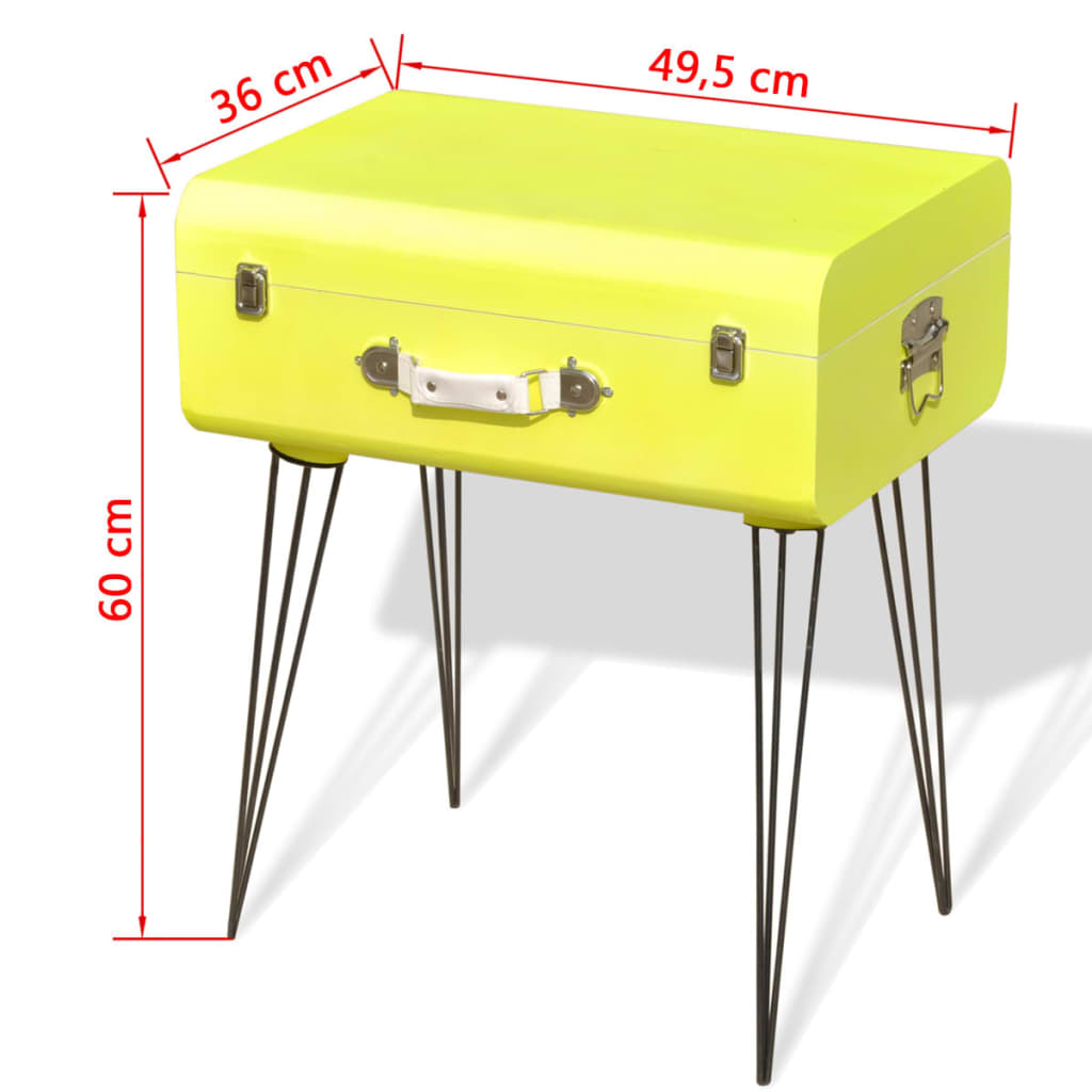 vidaXL Mesita auxiliar amarillo 49,5x36x60 cm