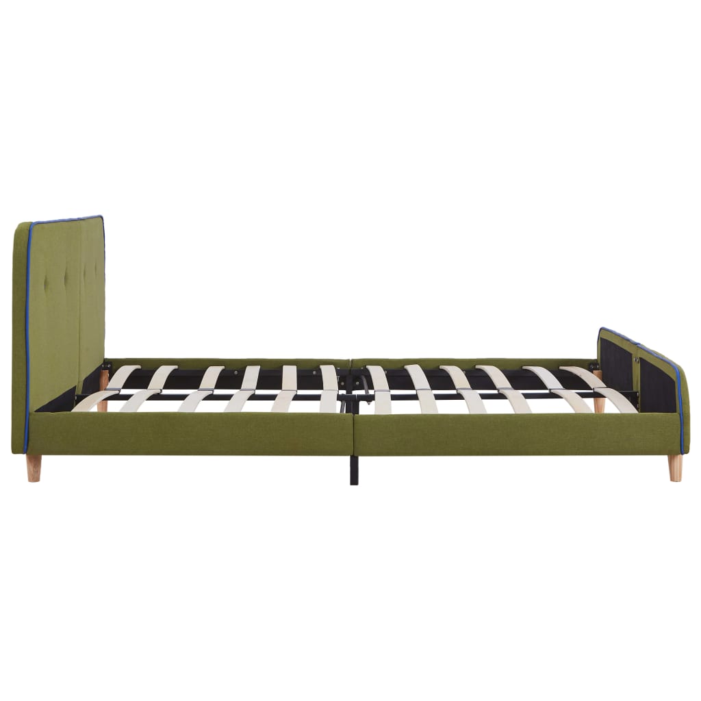 vidaXL Estructura de cama de tela verde 180x200 cm