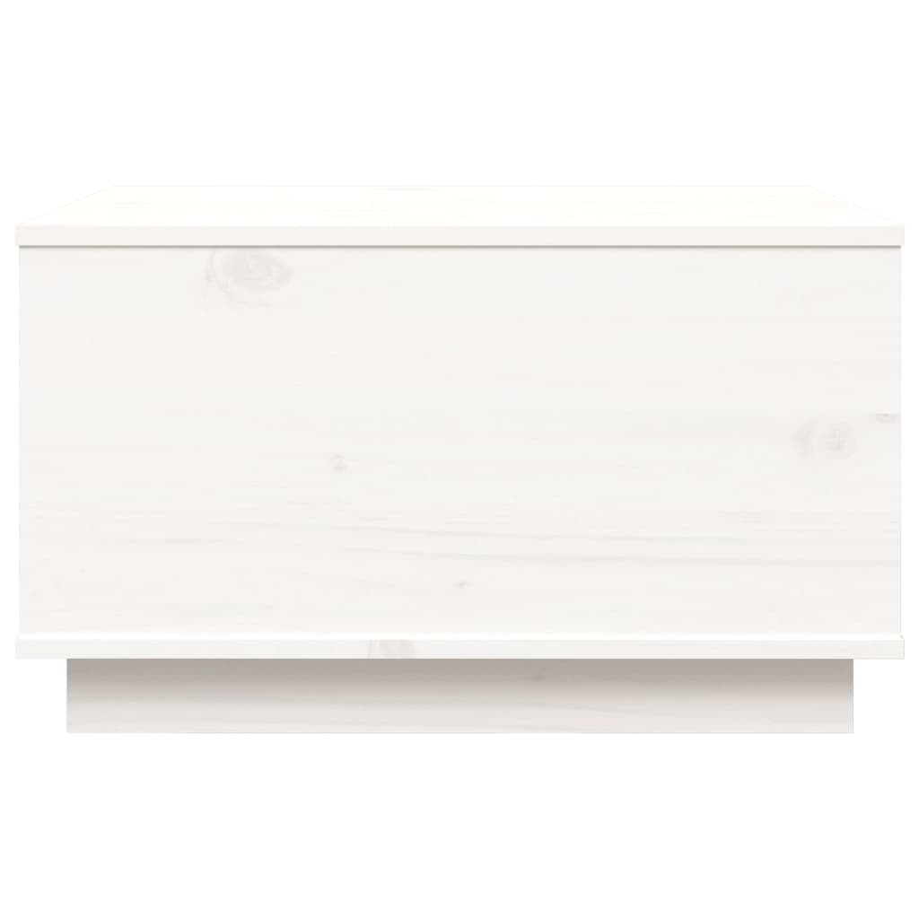 vidaXL Mesa de centro de madera maciza de pino blanco 60x50x35 cm