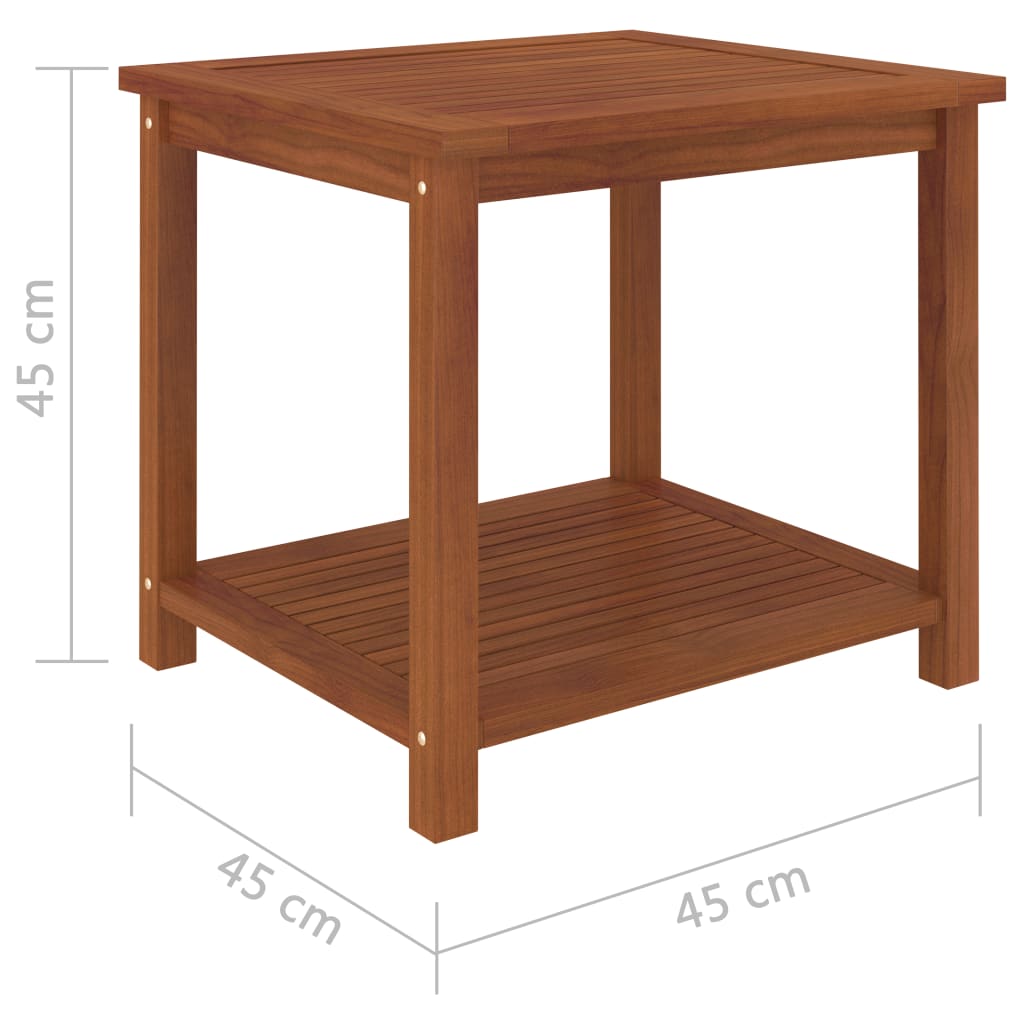 vidaXL Mesa auxiliar de madera maciza acacia 45x45x45 cm