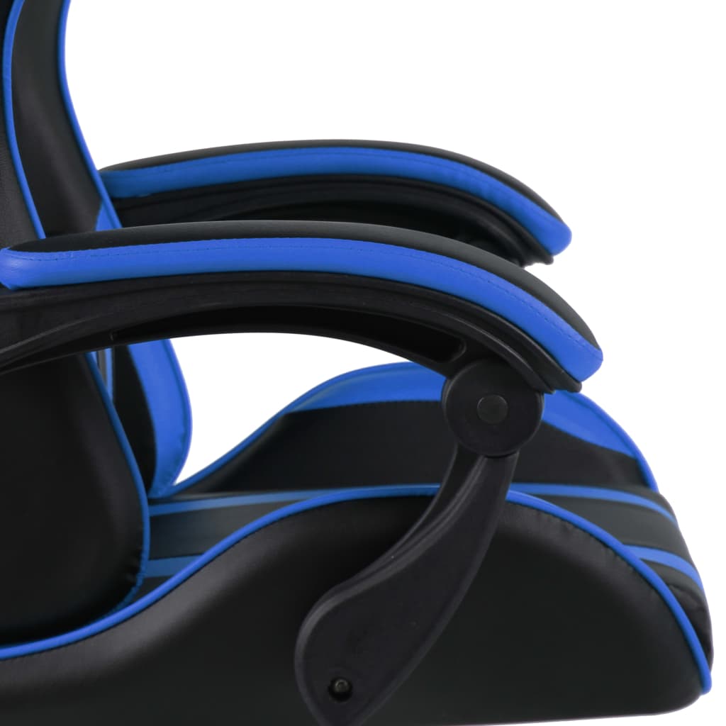 vidaXL Silla gaming de cuero sintético negro y azul