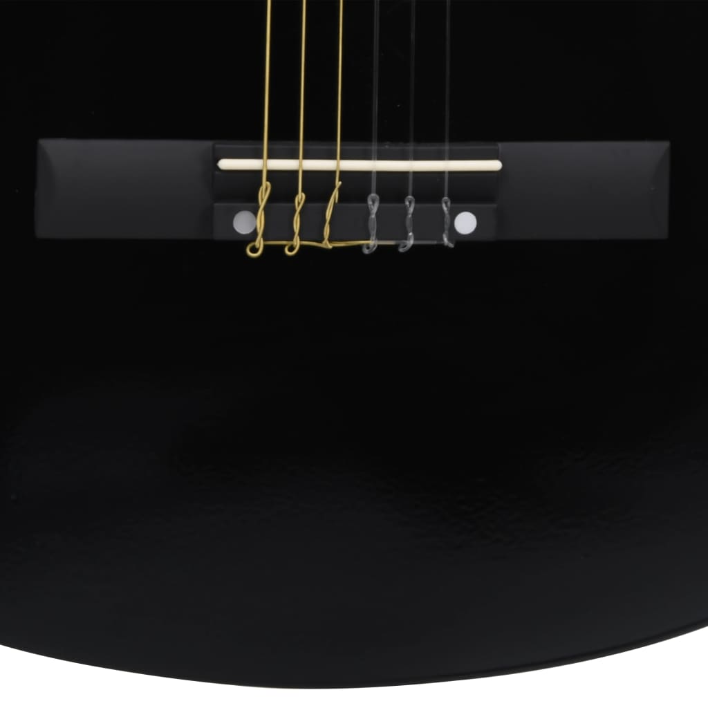 vidaXL Guitarra Clásica Western Cutaway con 6 cuerdas negra 38"