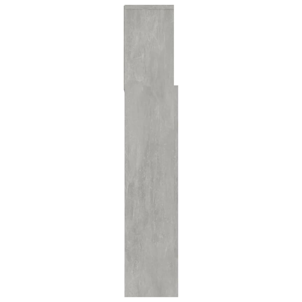 vidaXL Mueble cabecero gris hormigón 180x19x103,5 cm
