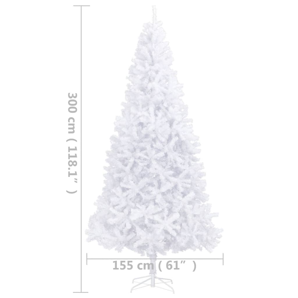 vidaXL Árbol de Navidad artificial preiluminado con luces blanco 300cm