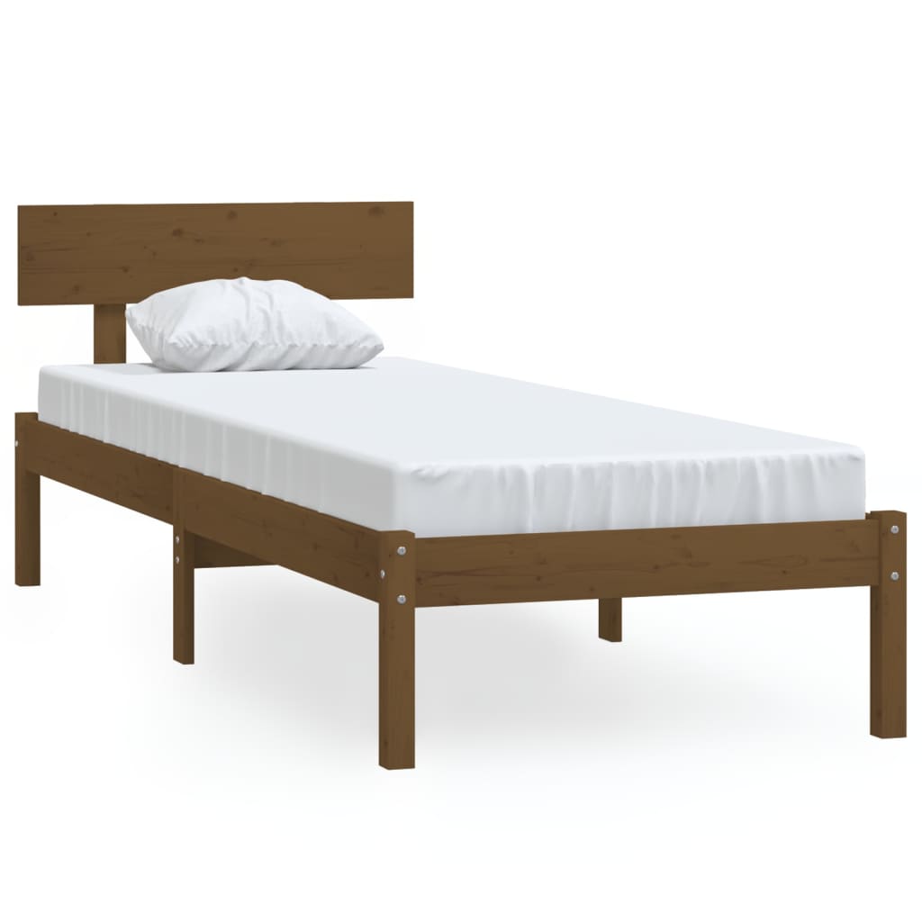 vidaXL Estructura de cama madera pino individual marrón miel 90x190 cm
