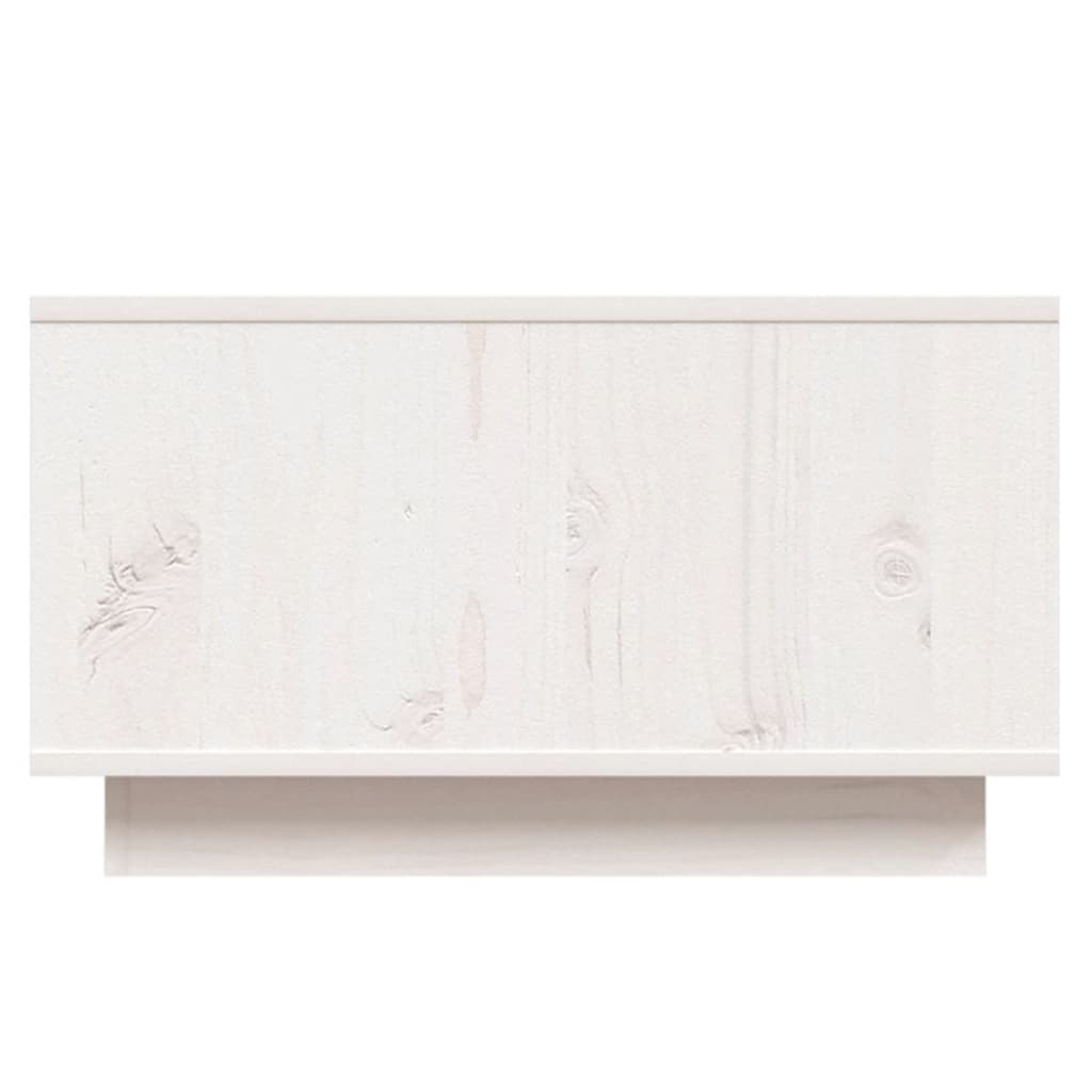 vidaXL Mesa de centro de madera maciza de pino blanco 55x56x32 cm
