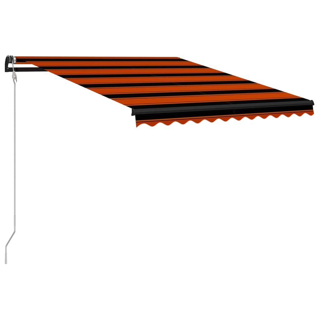 vidaXL Toldo retráctil sensor de viento LED naranja y marrón 300x250cm