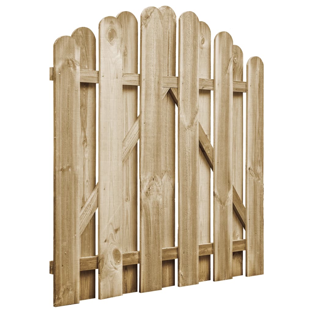 vidaXL Puerta de valla de madera de pino impregnada 100x100 cm