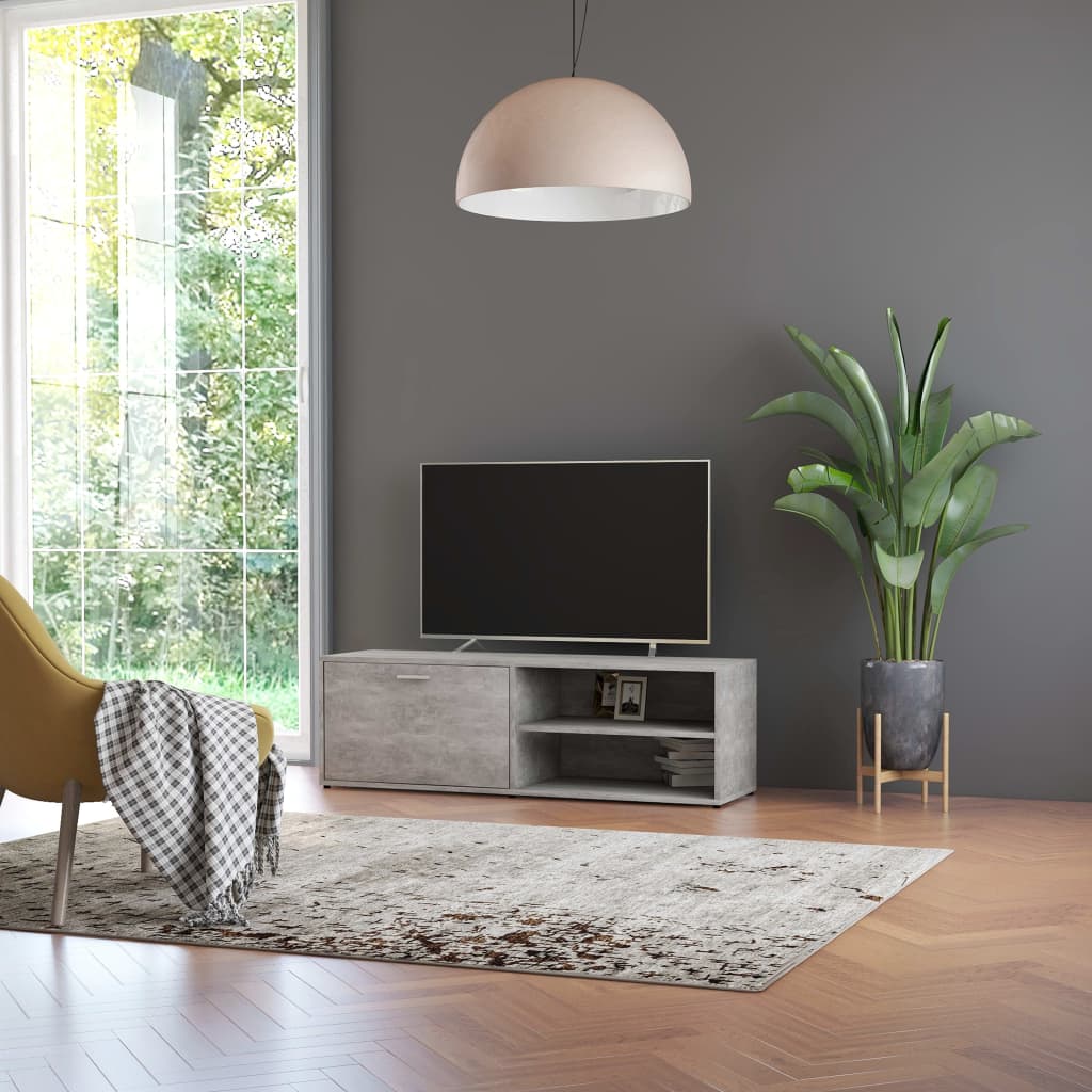 vidaXL Mueble de TV madera contrachapada gris hormigón 120x34x37 cm