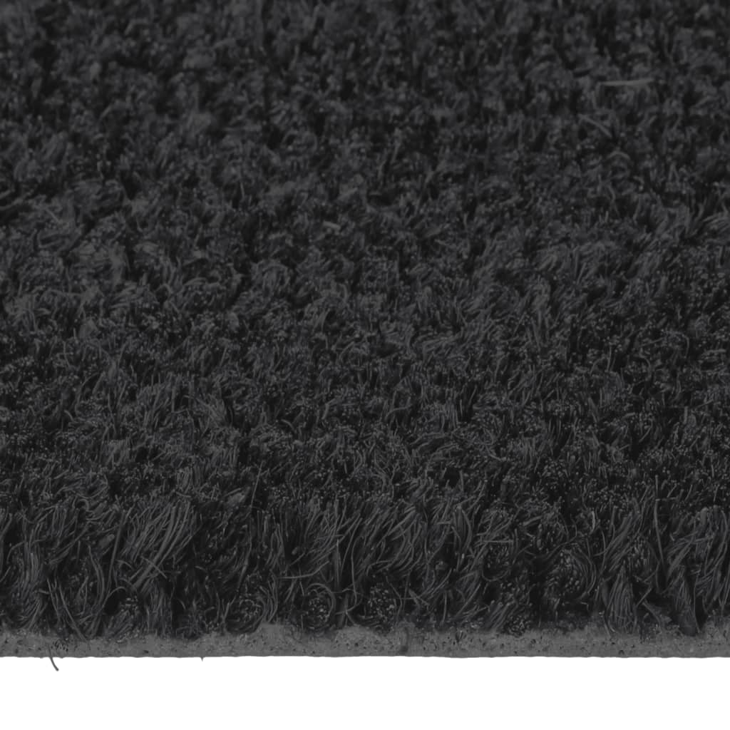 vidaXL Felpudo de fibra de coco negro 60x90 cm