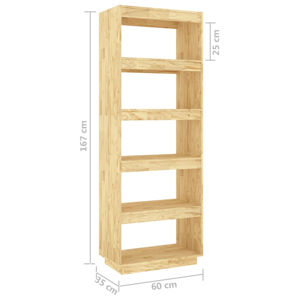 vidaXL Estantería/divisor de espacios madera maciza pino 60x35x167 cm