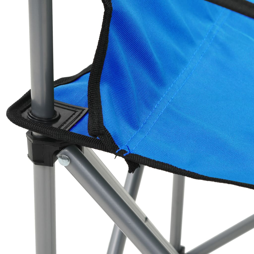 vidaXL Conjunto de mesa y sillas de camping 3 piezas azul