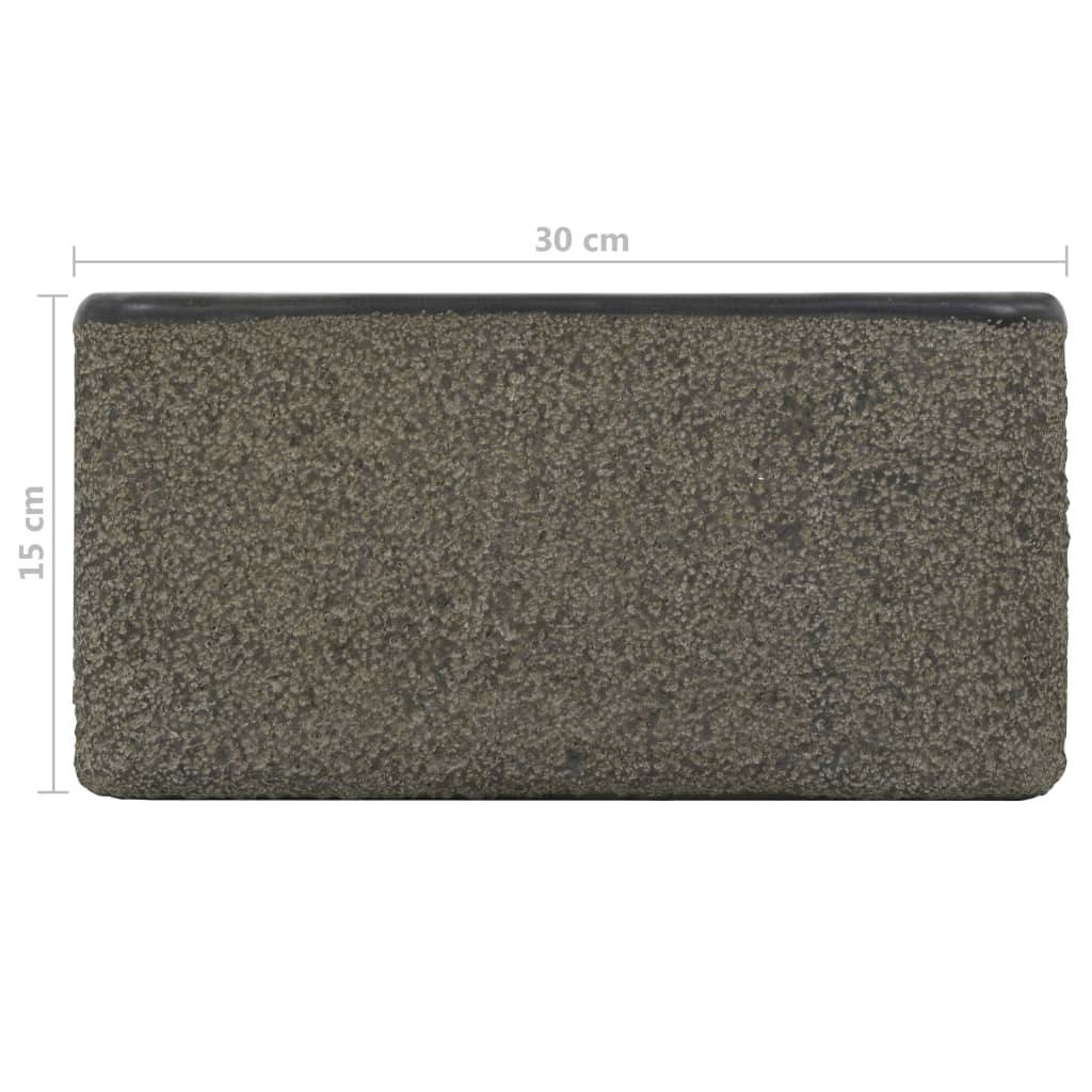 vidaXL Lavabo de piedra de río negro 30x30x15 cm