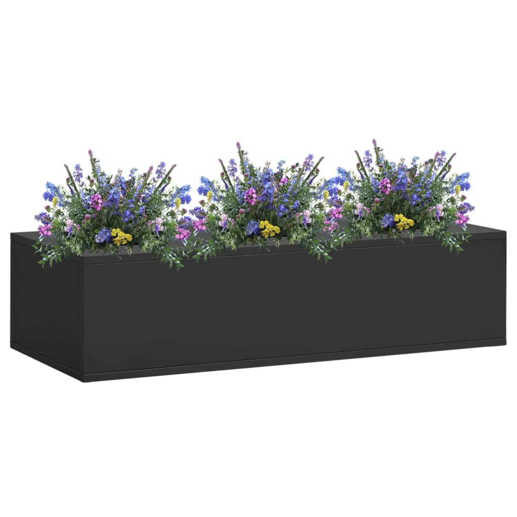 vidaXL Caja de flores de oficina de acero gris antracita 90x40x23 cm