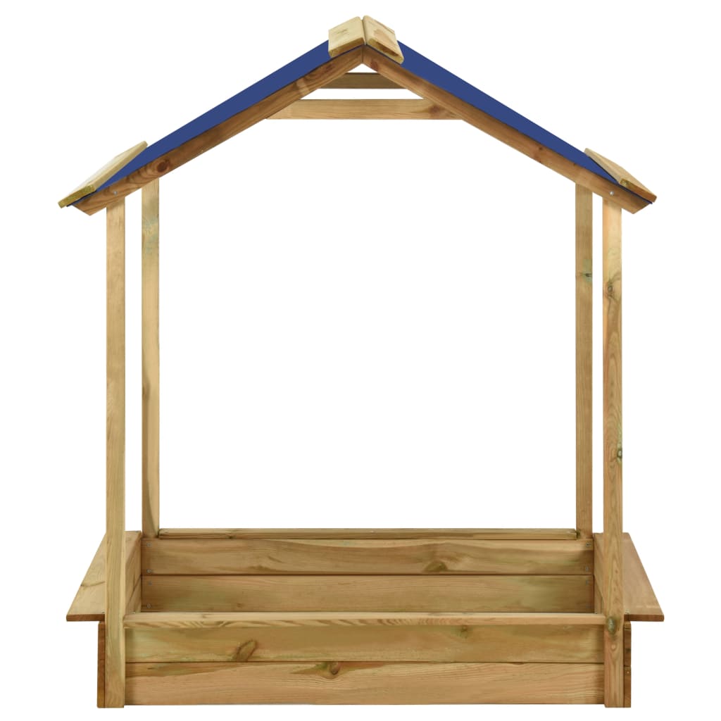 vidaXL Casa de juegos de jardín con arenero madera pino 128x120x145 cm