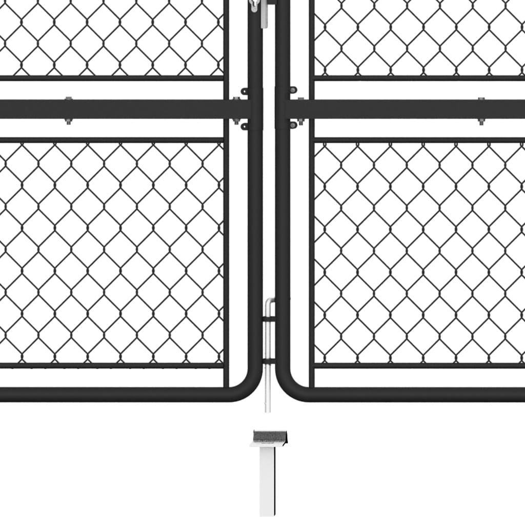 vidaXL Puerta de jardín de acero gris antracita 125x350 cm