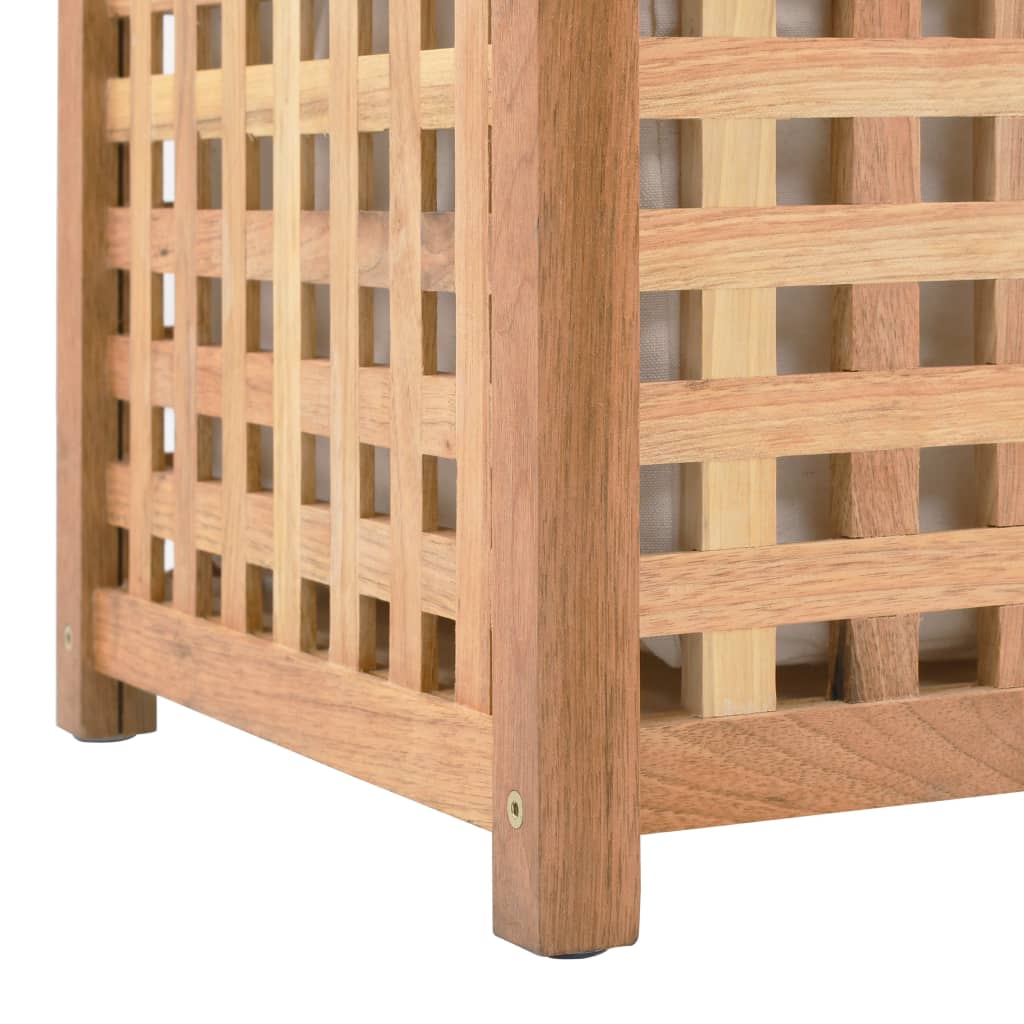 vidaXL Baúl para la ropa sucia madera maciza nogal 77,5x37,5x46,5 cm