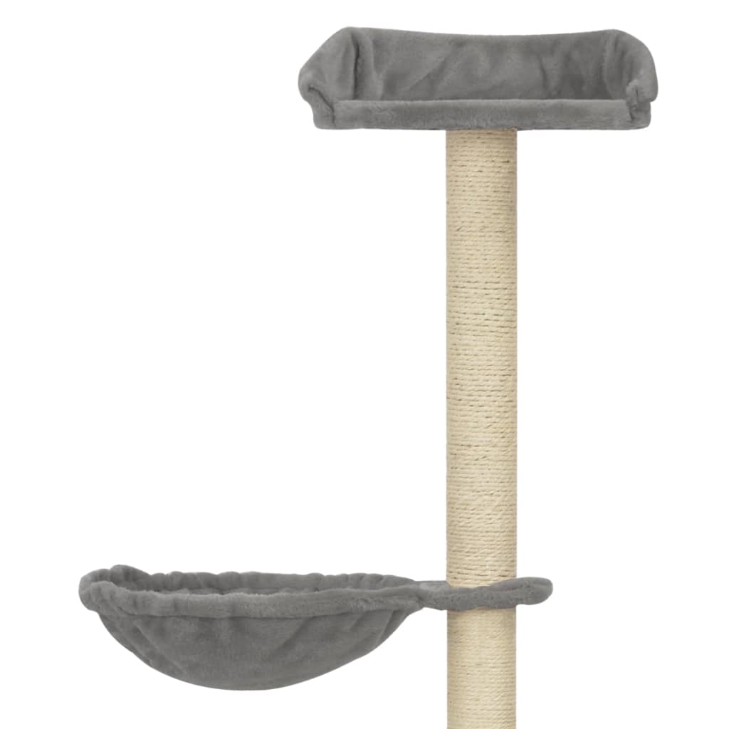 vidaXL Rascador para gatos con postes de sisal gris 148 cm