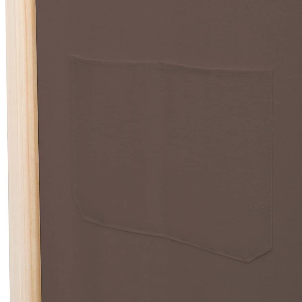 vidaXL Biombo divisor de 6 paneles de tela marrón 240x170x4 cm