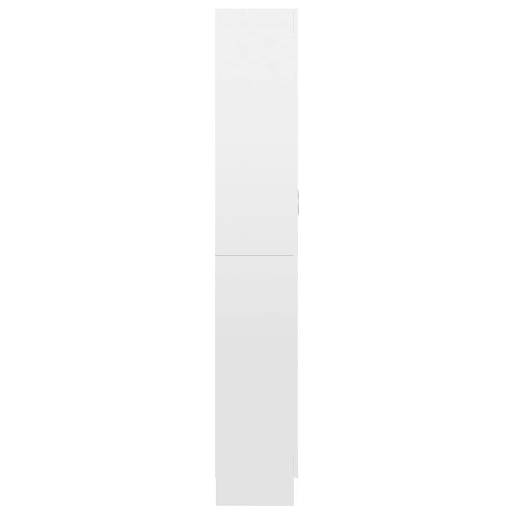 vidaXL Vitrina de madera contrachapada blanco brillo 82,5x30,5x185,5cm