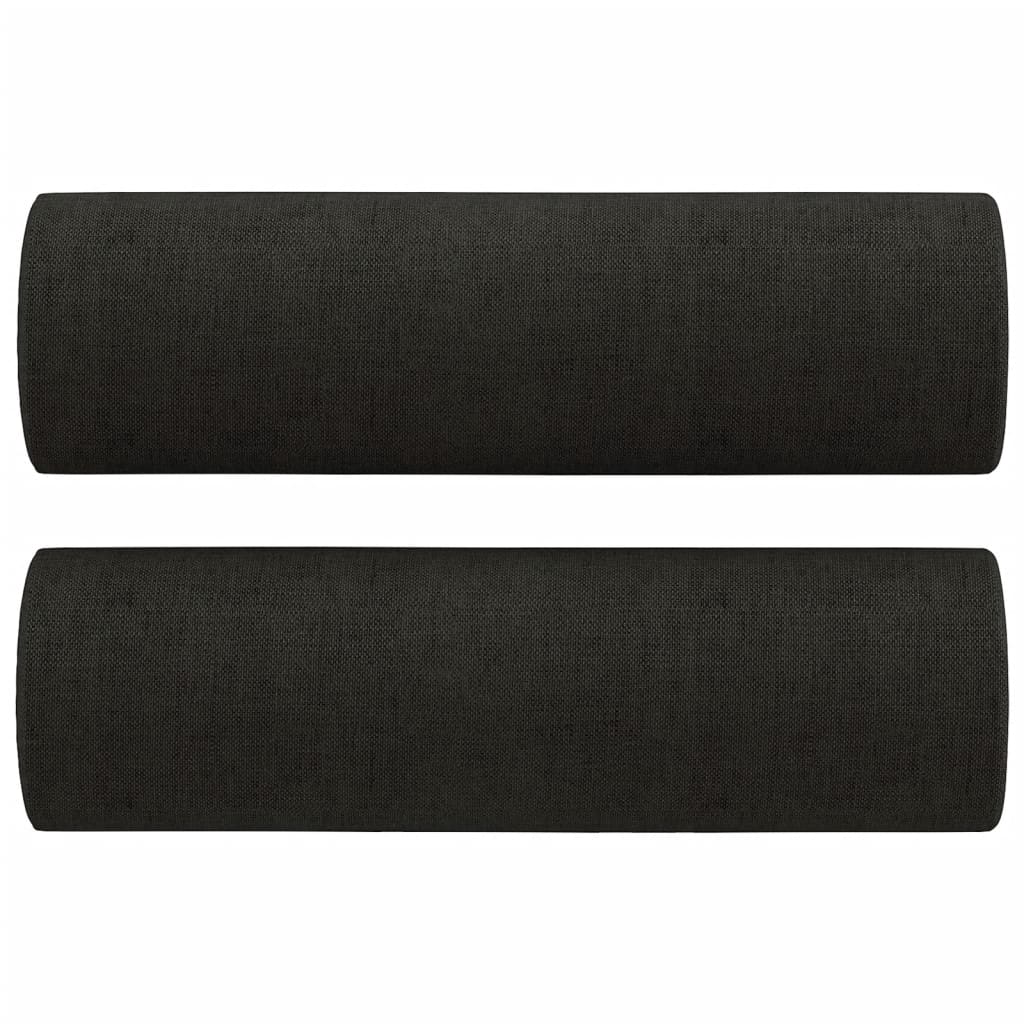vidaXL Juego de sofás con cojines 3 piezas tela negro