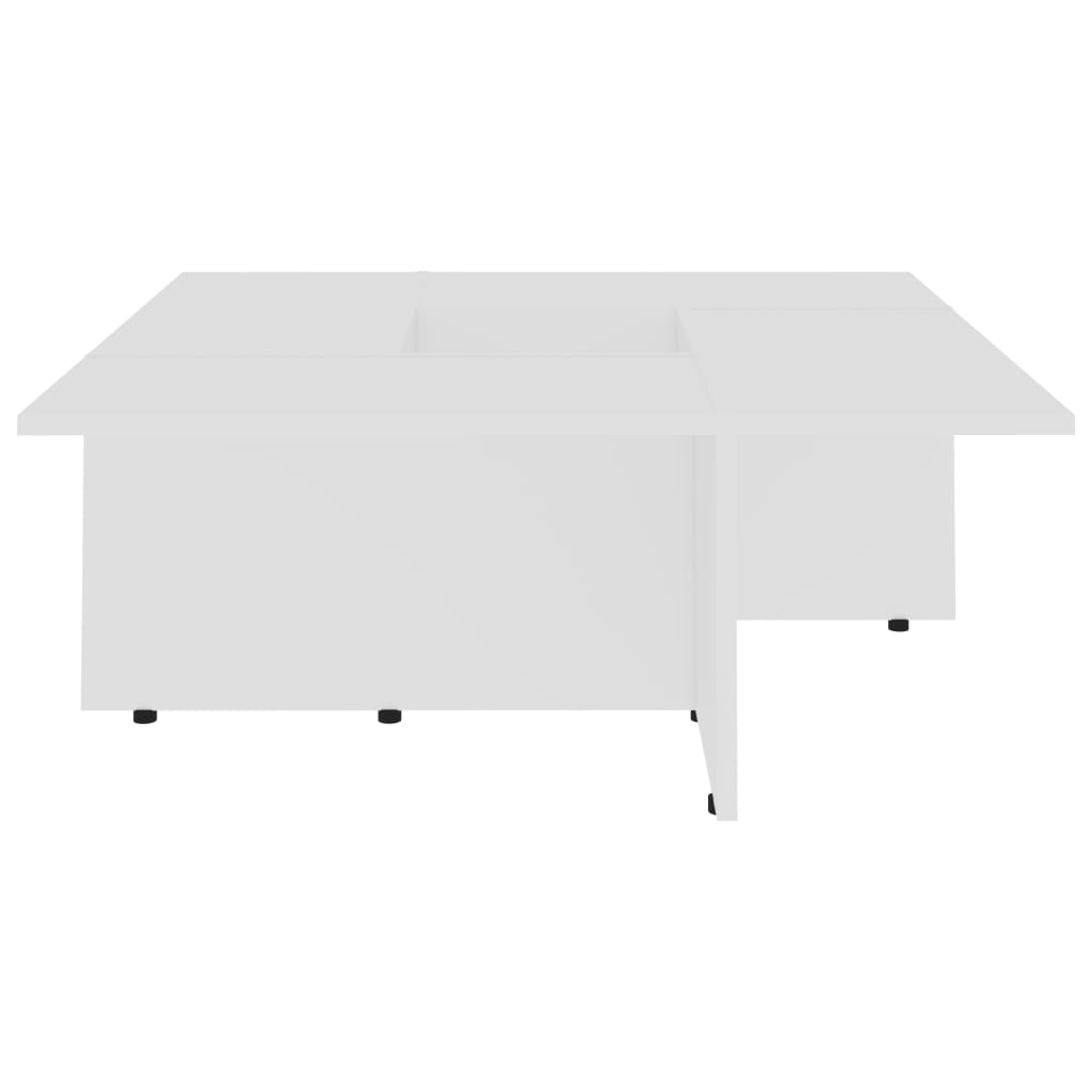 vidaXL Mesa de centro madera contrachapada blanco 79,5x79,5x30 cm