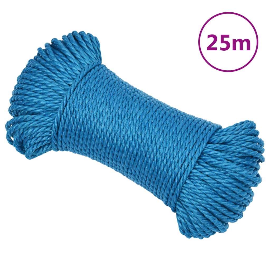 vidaXL Cuerda de trabajo polipropileno azul 3 mm 25 m