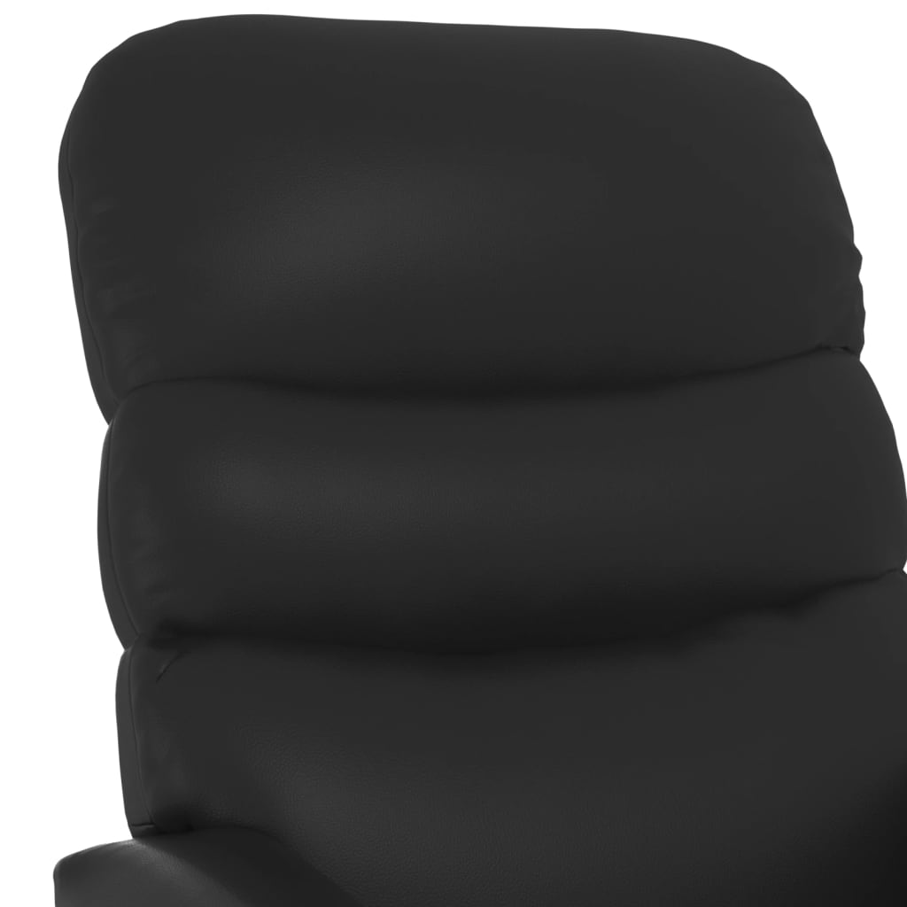 vidaXL Sillón de masaje reclinable de cuero sintético negro