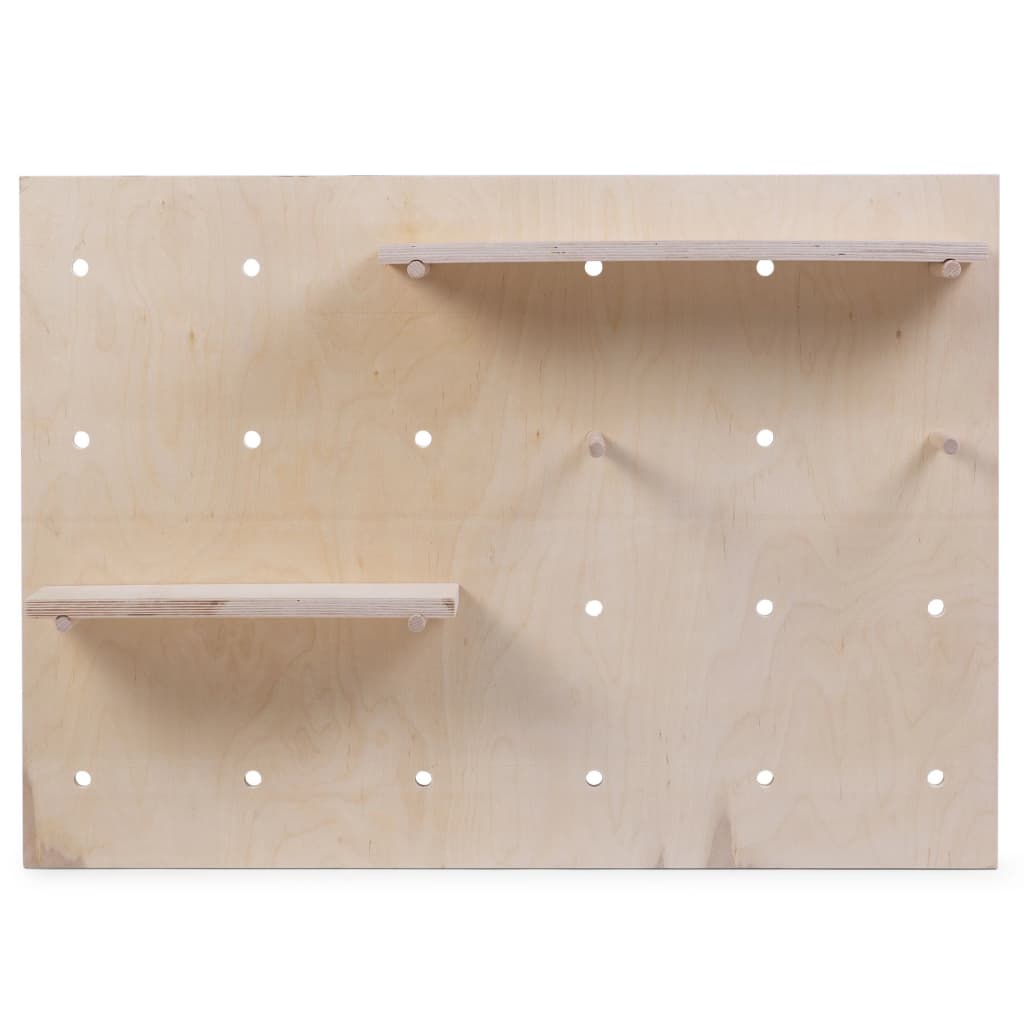 CHILDHOME Tablero de clavijas con estantes de pared natural 92x65x15cm