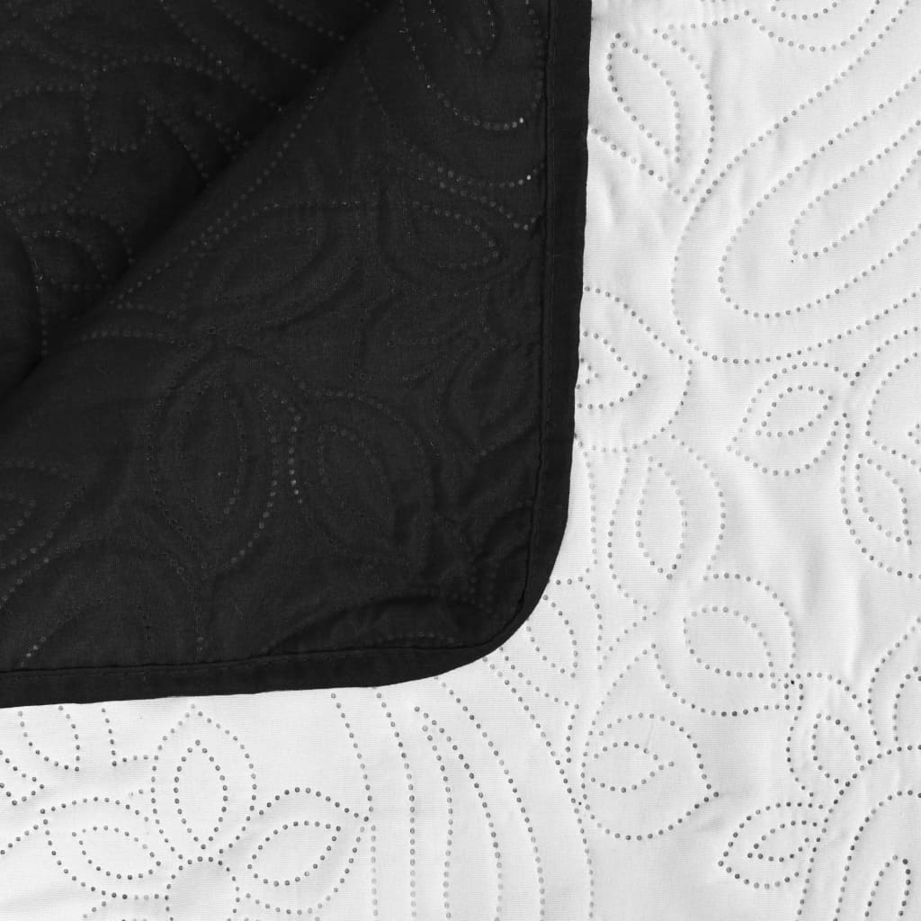 vidaXL Cubrecama acolchado doble cara 230x260 cm blanco y negro