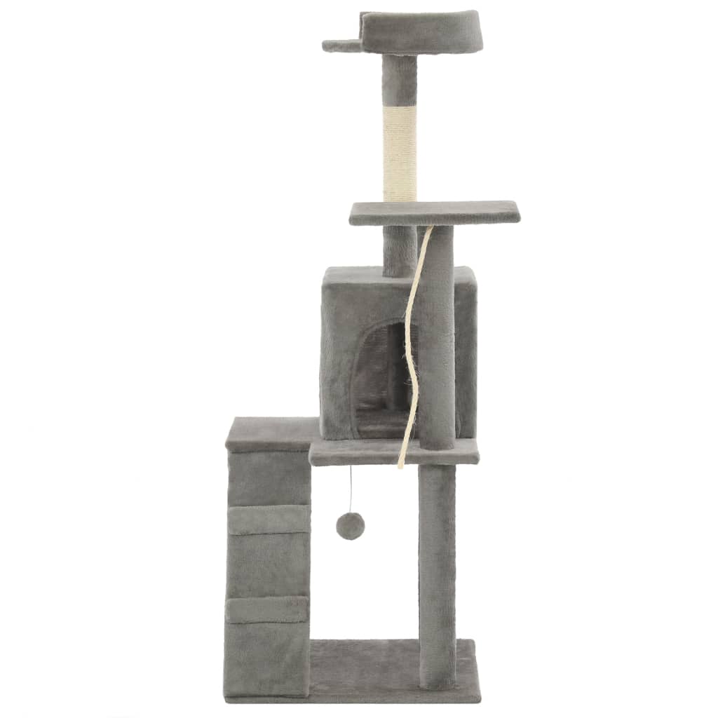 vidaXL Rascador para gatos con poste de sisal 120 cm gris