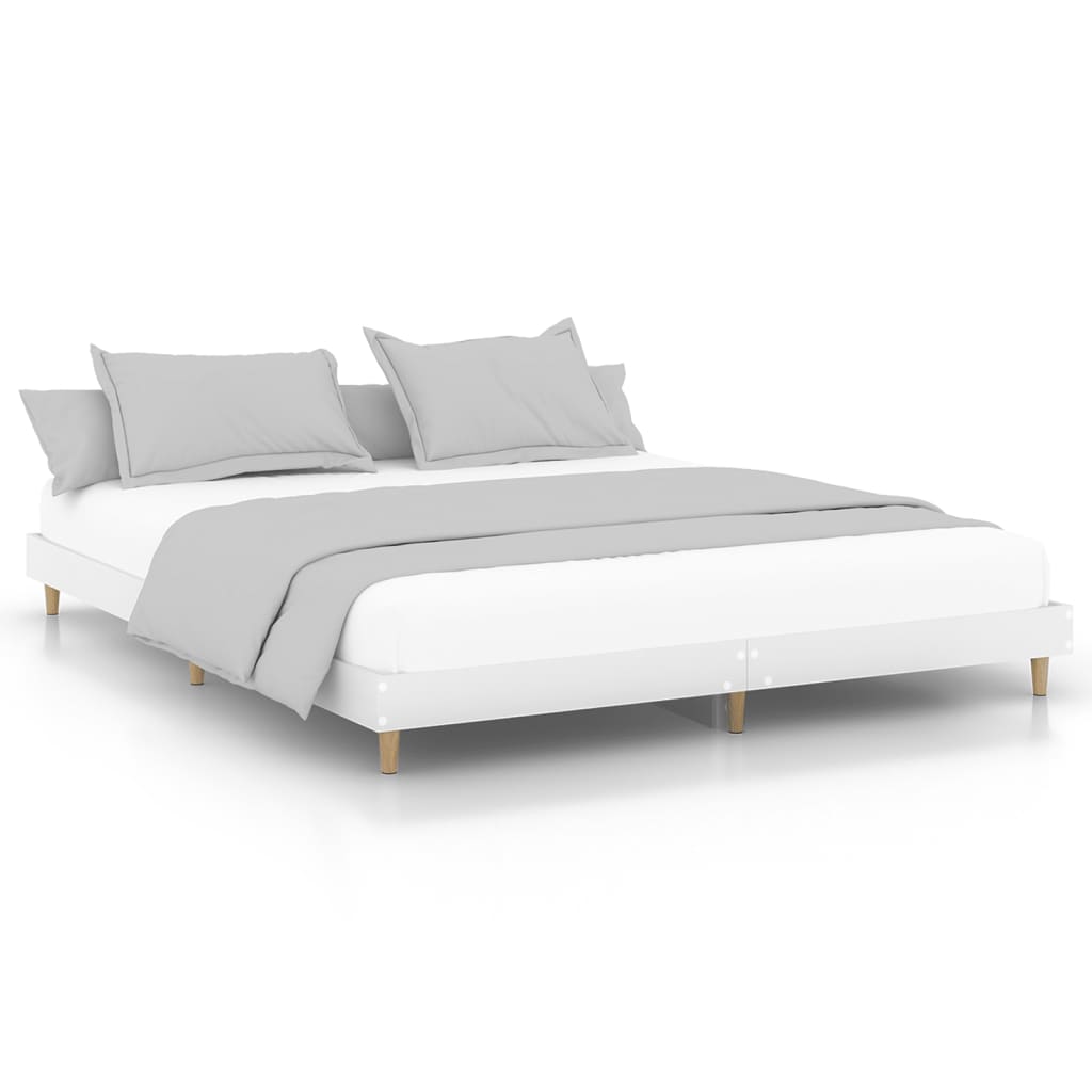 vidaXL Estructura de cama madera de ingeniería blanca 150x200 cm