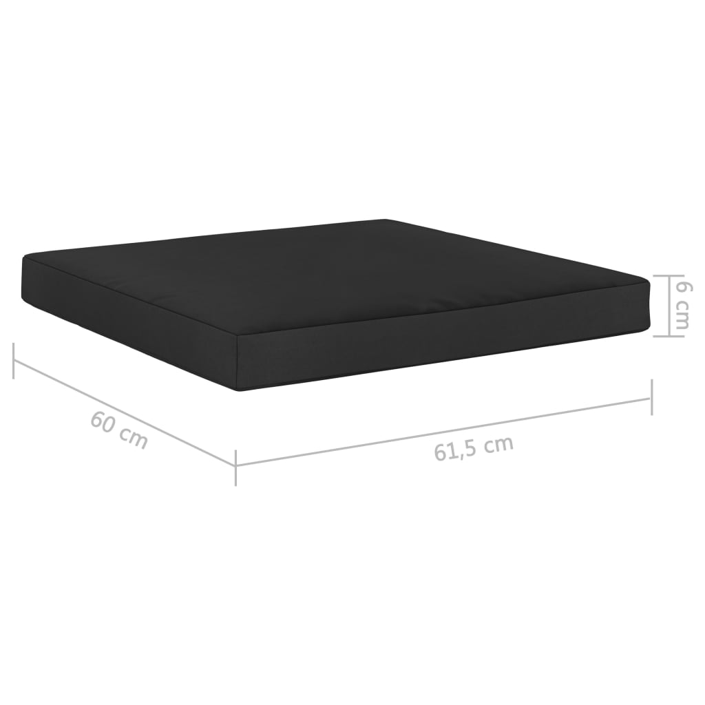 vidaXL Cojín para muebles de palés tela negro 60x61,5x6 cm