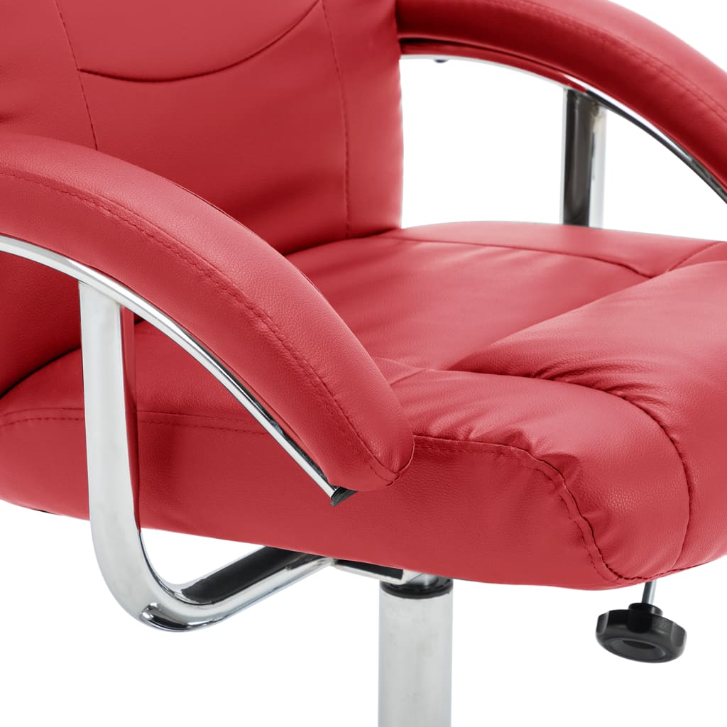 vidaXL Sillón reclinable con reposapiés cuero sintético rojo