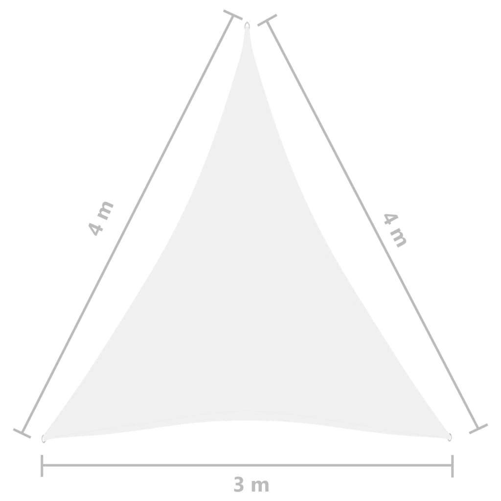 vidaXL Toldo de vela triangular tela Oxford blanco 3x4x4 m