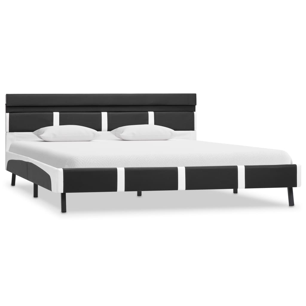 vidaXL Estructura de cama con LED de cuero sintético gris 120x200 cm
