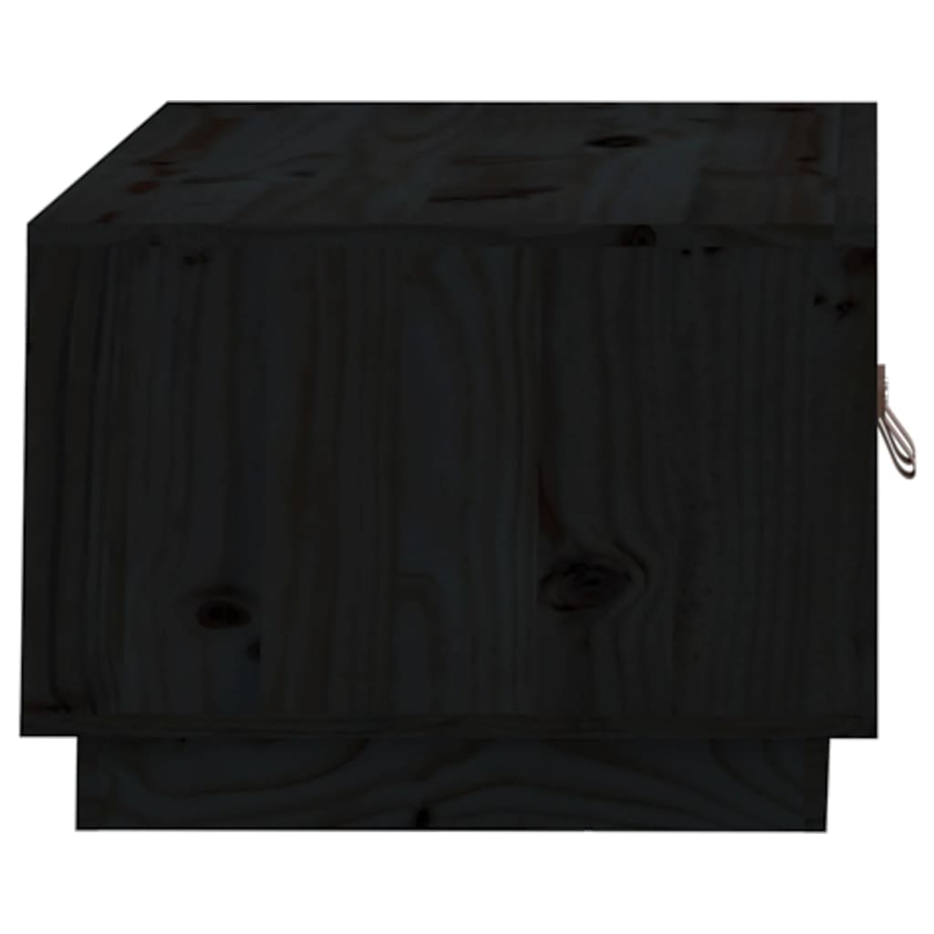 vidaXL Mesa de centro de madera maciza de pino negro 80x50x35 cm