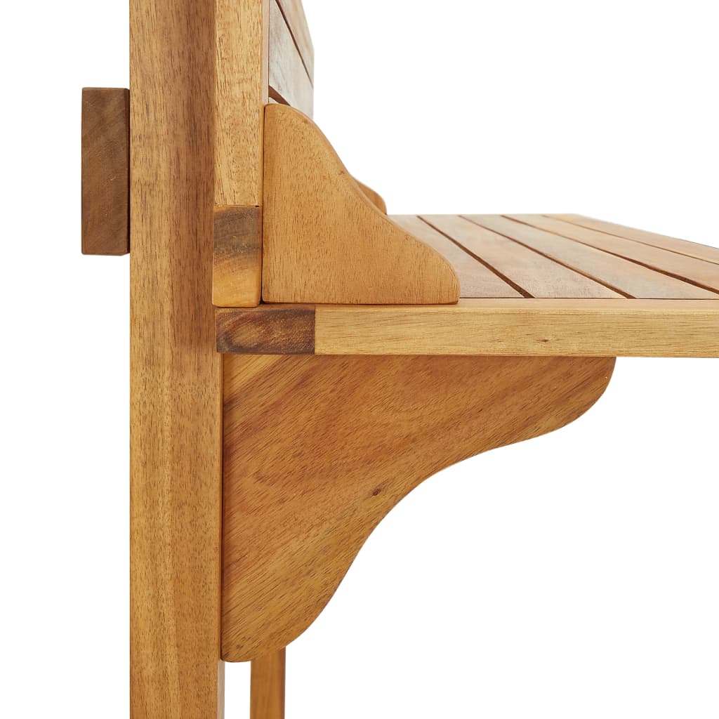 vidaXL Mesa alta de balcón de madera de acacia maciza 90x37x122,5 cm