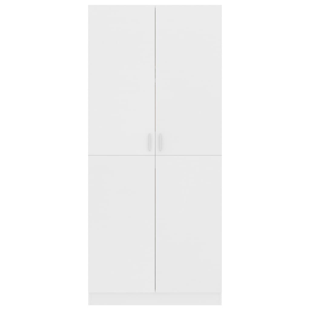 vidaXL Armario de madera contrachapada blanco 80x52x180 cm
